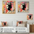 thumbnail image 4 of Designart "Iconic Pop Art of the UK Queen II" Portrait Framed Wall Art - Glam Black Celebrity/Famous Hallway Framed Wall Art Decor, 4 of 6