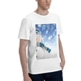 thumbnail image 2 of Bingfone Christmas Snowman In The Snow Men'S Loose Fit Short-Sleeve Pocket T-Shirt, 2 of 7