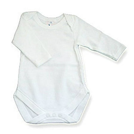 

Baby Jay 100% Cotton Long Sleeve Snap Crotch One Piece Onesie Bodysuit (12-18 Months White)