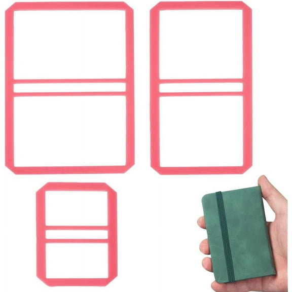 3Pcs Mini Bookbinding Tool Rectangle Acrylic Notebook Bookbinding Spacer Tools Notes Bookbinder Guide Bookbinding Scrapbooking Tool for DIY Notebook Journal Pink