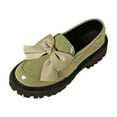 thumbnail image 3 of Juebong Womens Loafers Shoes Chunky Penny Loafer Lug Sole Bowknot Comfortable Slip On Work Office Business Casual Dress Shoes Army Green,41, 3 of 7