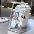 thumbnail image 2 of Funda Blanda De Lujo Transparente A Prueba De Golpes Compatible Con iPhone 14 13 12 11 Pro X Xs Max XR 7 8 Plus SE 3 De Dibujos Animados De Parachoques De Silicona doraemon, 2 of 4