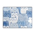 thumbnail image 2 of Area Rug Indoor 80"x58"in Non-Slip Wear Resistant Floor Mats Soft Large Carpets for Living Room Bedroom Home Decor Cute Cat in Blue, 2 of 7