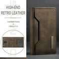 thumbnail image 3 of 1pc 's Slim Tri-Fold Magnetic Card Holder Wallet - Retro PU Leather-like Polyurethane Bifold-like Design, Golden-Tone Accent, Multiple & Cash Pocket - Black/Brown/Dark Grey/Navy/Red/Green - Compact, 3 of 7