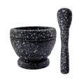 thumbnail image 3 of Garlic Press Spice Grinding Set Mortar and Pestle Garlic Masher Set for Fresh with granite pattern, 3 of 9