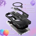 thumbnail image 5 of For Apple iPhone 15 Plus (6.7") Hybrid Magnetic Ring Stand Invisible Foldable Military Grade Shockproof Fit with Magsafe Phone Case Cover by Xpression - Silver, 5 of 8