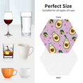 thumbnail image 6 of Lsque Different Avocados Pattern 4" Drink Coasters Set of 4, PVC Leather Absorbent Coasters, Table Coaster Set Decorative Coffee Cup Coasters Housewarming Gift -Hexagon, 6 of 6
