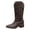 Coffee, variant on Western Cowboy Boots for Women Suede Moire Pattern Wedge Cowgirl Mid Calf Chunky Heels Pointed Toe Country Shoes Coffee Size 6