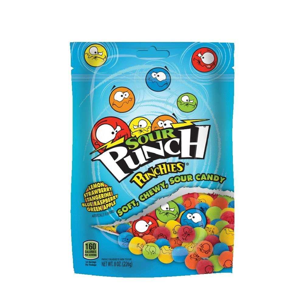 12 PACKS Sour Punch Punchies Candy, 8 Ounce 12 per case.