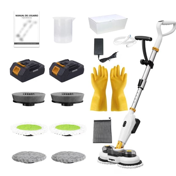 Amiluo Cordless Electric Mop, 800 RPM Dual-Motor Power Spin Mop for Floor Cleaning with 6,000 mAh Large Battery, Water Spray, LED Headlights & Smart Display, Self-Propelled for Multi-Surface, M2