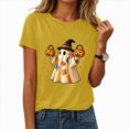 thumbnail image 2 of NOLDARES Halloween Shirts for Women Magical Halloween Shirt Cute Ghost Graphic Tees Spooky Season Casual Short Sleeve Fall Tops(Yellow,S), 2 of 7