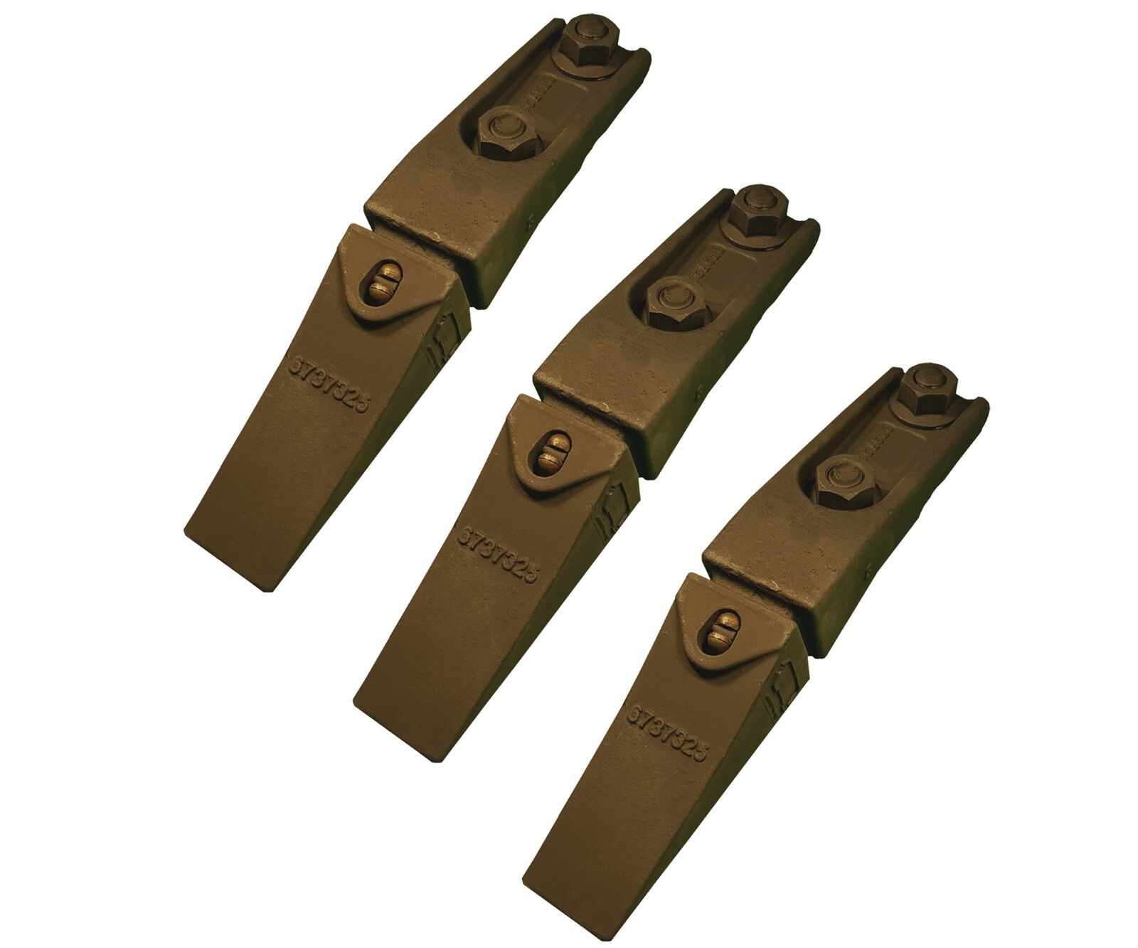 3 Bobcat Style Skid Steer Bucket BoltOn Shanks, Teeth, & Pins