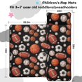 thumbnail image 5 of Football and Basketball Black Pattern Teens Toddler Nap Mat with Pillow, Sleeping Mat Bag for Preschool Daycare 59"x22", 5 of 6
