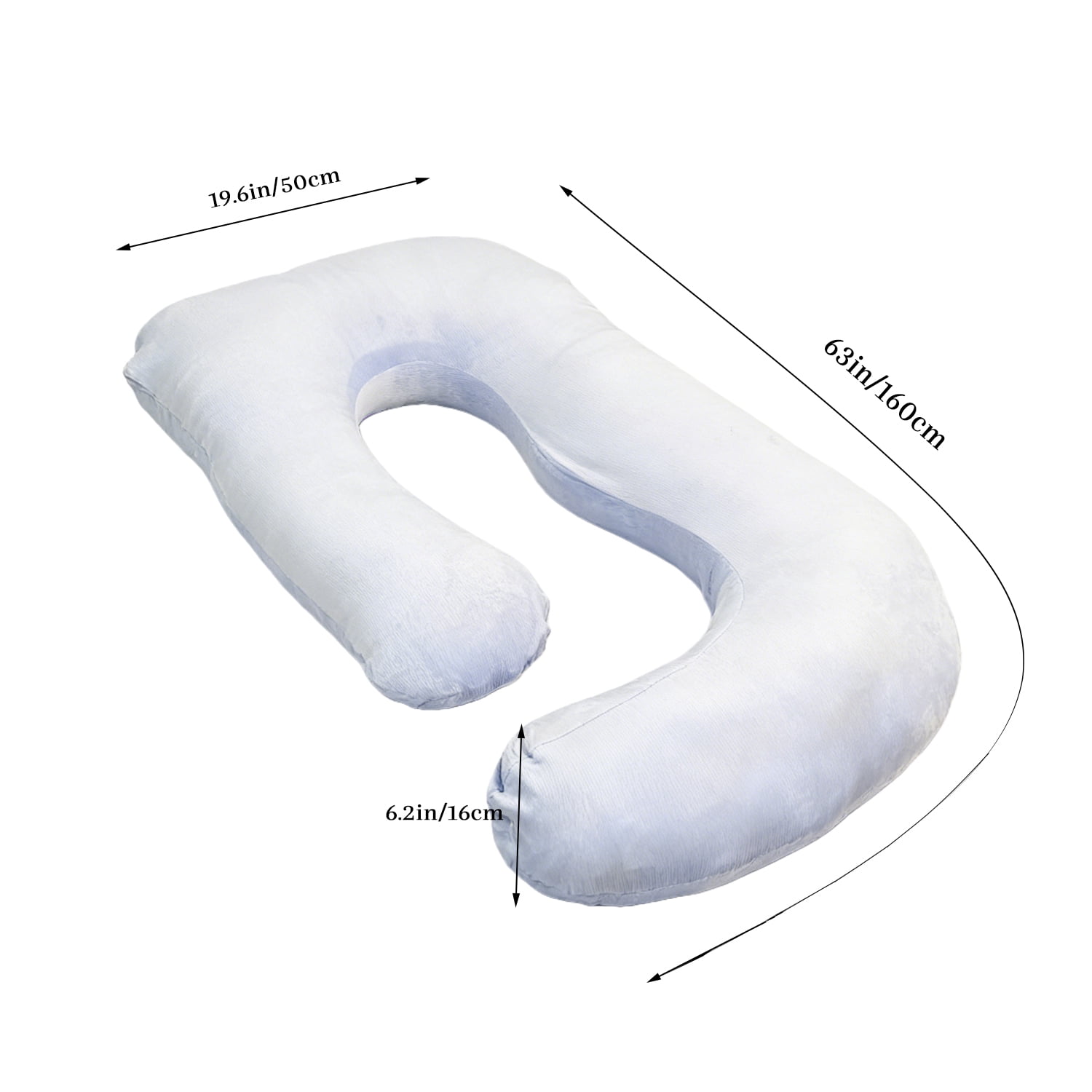 J-Shaped Pregnancy Pillow (65" x 16" x 8") - Full Body Maternity Support Pillow for Back, Hip and Belly Pain Relief, Light Purple