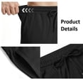 thumbnail image 5 of HISDERN Men's Casual Shorts 7 Inch Inseam Drawstring Elastic Waist Athletic Shorts with Pockets Black, 5 of 7