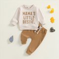 thumbnail image 2 of TOWED22 Toddler Baby Boy Fall Winter Outfit Print Graphic Long Sleeve Sweatshirt Top and Pants 2 Piece Clothes, 2 of 7
