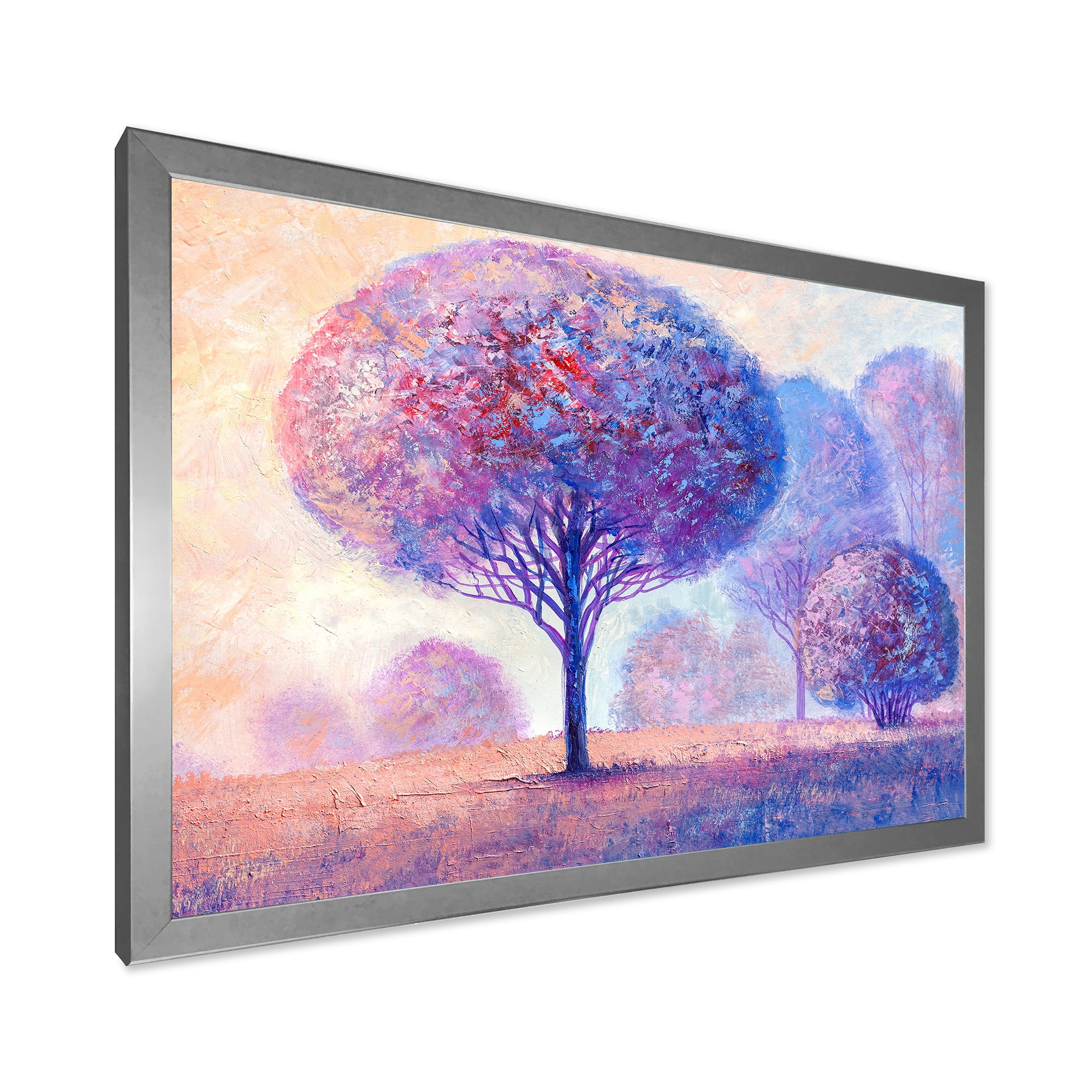 Designart 'Colourful Trees Abtract Impression II' Traditional Framed Art Print