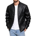 thumbnail image 2 of Men's Winter And Fall Zipper Stand-neck Waterproof Windproof Long-sleeved Coat Black M, 2 of 5