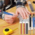 thumbnail image 2 of Metal Solid Carpenter Pencil Mechanical Pencil Set Built-in Pencil Sharpener with Refill Leads Deep Hole Drawing Marking Tools 7 pcs set, 2 of 6