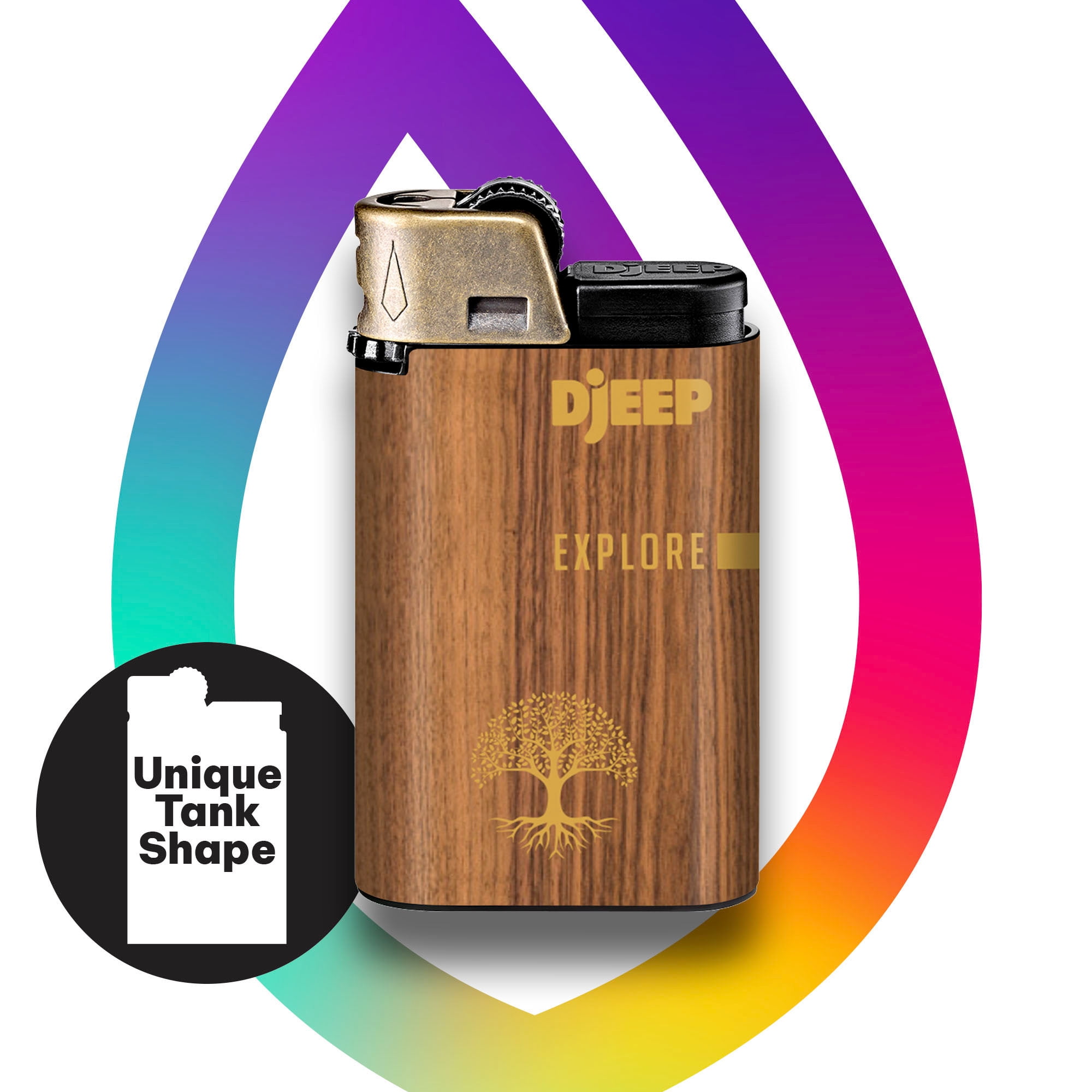 DJEEP Pocket Lighters, BOLD Collection Textured Metallic, Unique Lighters, 24 Count Tray of Disposable Lighters