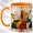 Orange, variant on Royal Dog Trio Coffee Mug, Playful Pet Mug, Ceramic 11 oz