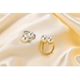 thumbnail image 6 of Double Simulated Pearl Wrap Ring: Gold Plated Stainless Steel Large Statement Ring for Women, 6 of 6
