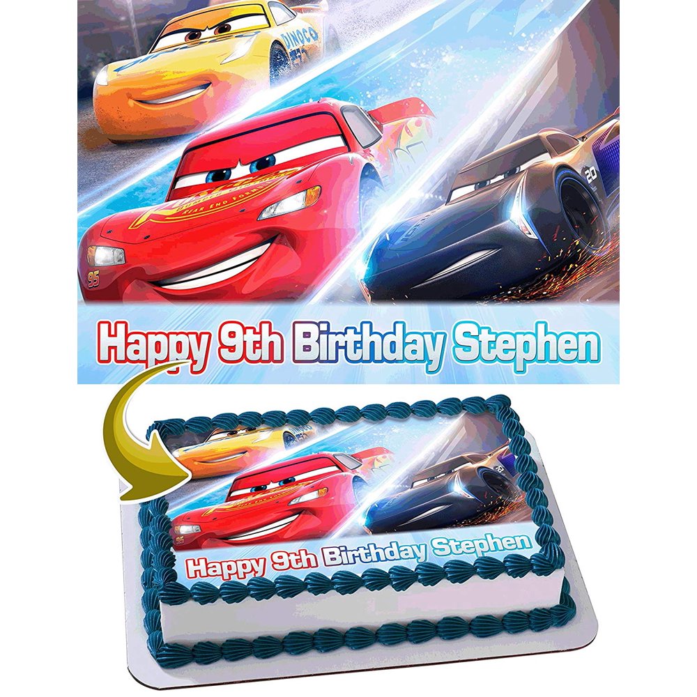 Cars 3 Disney Pixar - Edible Cake Topper - 11.7 x 17.5 Inches 1/2 Sheet