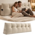 thumbnail image 6 of Triangular Headboard Pillow for Twin Dorm Bed, Wedge Backrest Bolster Cushion 31.5x19.6x7.8 Inch with Side Pockets, Long Back Support Pillow for Sitting in Bed Reading College Dorm, 6 of 7