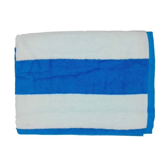 BY LORA Cabana Beach Terry Cotton Towels, Aqua,White, Set of 2
