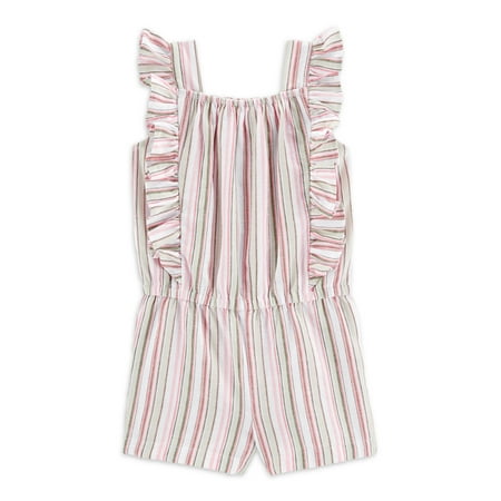 

Carter s Child of Mine Baby and Toddler Girl Linen Stripe Short Sleeve Romper 12 Months-5T