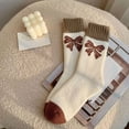 thumbnail image 2 of Fengactive Womens Terry Lined Colorblock Crew Socks Thick Warm Winter Mid Calf Socks Cozy Thermal Socks, 2 of 2