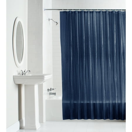 Mainstays Blue Solid Print PEVA,Polyethylene,Vinyl Shower Curtains, 72" x 70"
