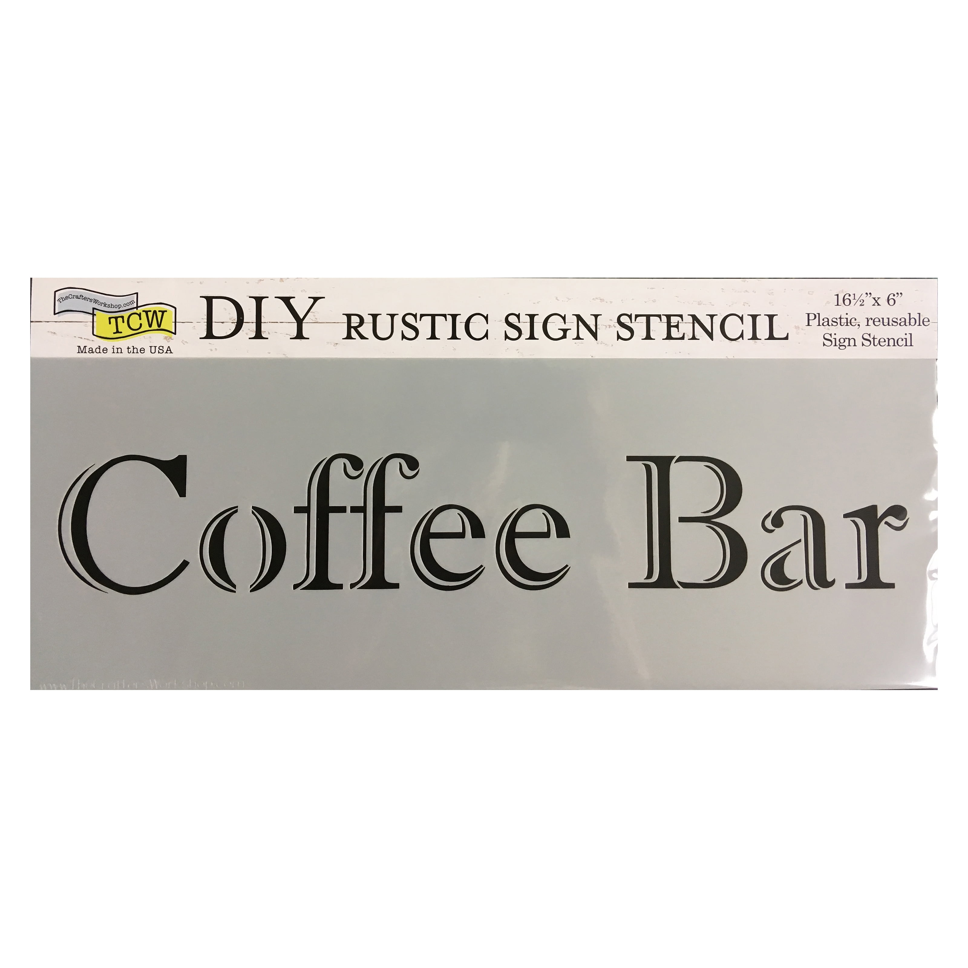The Crafter’s Workshop Stencil, Coffee Bar, 16.5" x 6" - Walmart.com