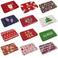 thumbnail image 1 of Langgg Red Christmas Flannel Carpet Santa Claus Floor Mat Xmas Tree Cartoon Floor Protector Skid Resistance Rug, 1 of 8