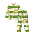 thumbnail image 2 of Kll Watercolor St Patrick Day Sleepwear Mens Flannel Pajamas,Long Cotton Pj Set, 2 of 9