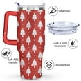 thumbnail image 3 of Red White Christmas Tree 40 Oz Tumbler with Handle Lid and Straw Stainless Steel Double Walled Vacuum Insulated Cup Merry Christmas Gifts Tumbler for Women Men Friends Outdoor Indoor, 3 of 6