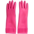 thumbnail image 2 of DABOGOSA Mamison 2 pares de guantes de goma reutilizables impermeables para lavar platos en el hogar, guantes de cocina antideslizantes (mediano), 2 of 5