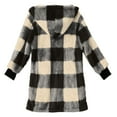 thumbnail image 3 of Cilsoka Plaid Flannel Jacket Women Casual Sherpa Lined Zip up Hooded Cardigan Sweaters Plus Size Plaid Shacket Fall Winter Teddy Coat, 3 of 5