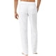 thumbnail image 2 of Pantalones de lino y algodón para hombre Pantalones de yoga de playa casuales con cintura elástica，blanco XXL TUNC Sencillez, 2 of 5