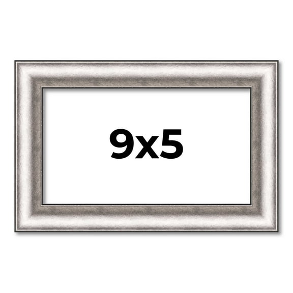 9x5 IN Frame Silver Real Wood Picture Frame Width 1.25 Inches | Interior Frame Depth 0.5 Inches |