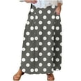 thumbnail image 2 of Viikei Womens Cotton Linen Skirts Elastic Waist Flowy Maxi Skirts,Women's Printed Elastic Waistband Pleated Pocket Skirt With Mid Calf Skirt Gray XL, 2 of 5