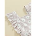 thumbnail image 6 of Suealasg Toddler Kids Girls Overalls Romper Fly Sleeve Backless Flower Print Shortall 1T 2T 3T 4T 5T Little Girls Summer Jumpsuit, 6 of 7