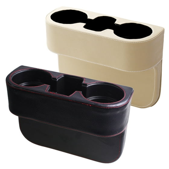 Car Seat Seam Wedge Cup Holder Food Drink Bottle In Gap Leather Mount Stand Storage Box Organizer