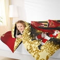 thumbnail image 4 of Homewish Teens Xmas Santa Claus Bedding Comforter Set 2pcs,Merry Christmas Twin Comforter Sets Microfiber,Golden Stars Print Breathable Bedding Set,Luxury Bedroom Decor,Reversible, 4 of 8