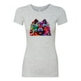 thumbnail image 2 of Cute and Colorful Pomeranian Dog Animal Lover Womens Slim Fit Junior Tee, Heather Grey, Large, 2 of 3