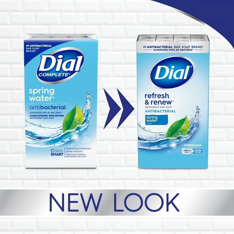 Dial Antibacterial Bar Soap, Spring Water, 4 oz, 8 Bars Dial Antibacterial Bar Soap, Spring Water, 4 oz, 8 Bars