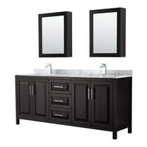 Wyndham Collection Daria 80" Cabinets Wood Double Bathroom Vanity in Espresso