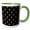 Green/White, variant on 3drose, Chic Gold Color Bees on a Black Background Pattern, 11oz Two-tone Yellow Mug