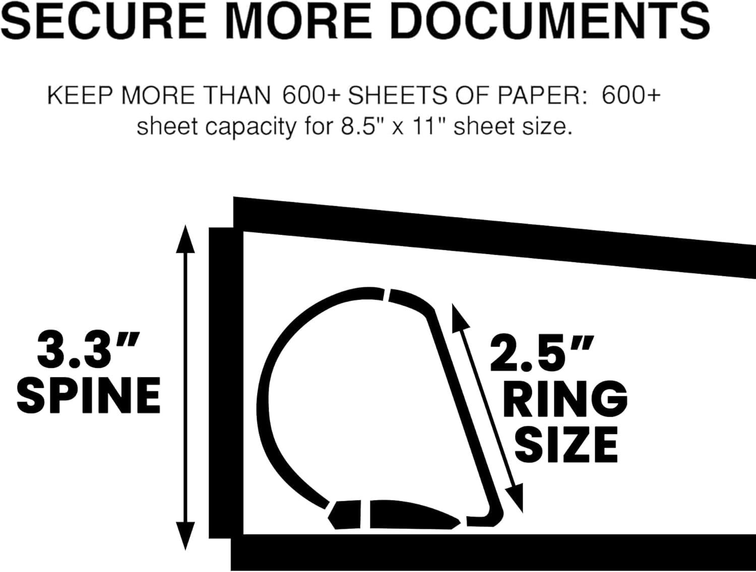 Ring Binder Depot Professional Angle D 2.5" D-Ring Binder, Letter Size, White, 2 Pack
