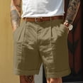 thumbnail image 1 of toraway Male Summer Casual Solid Short Pant Button Short Trouser Pant Pocket Short Fashion Short XXL, 1 of 3